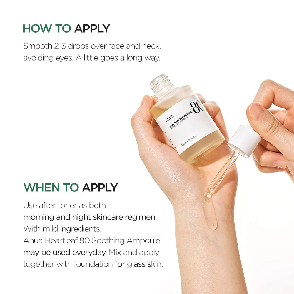 ANUA Heartleaf 80% Moisture Soothing Ampoule - 30ml