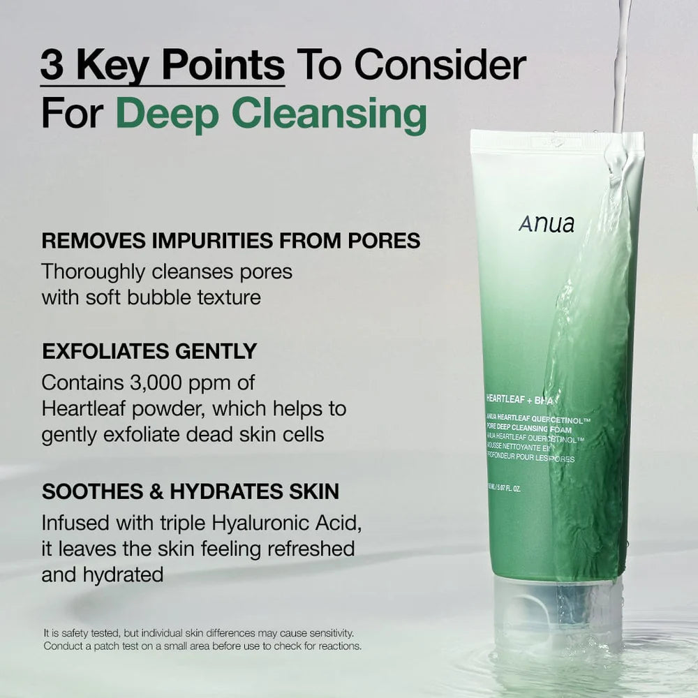 ANUA Heartleaf Quercetinol Pore Deep Cleansing Foam - 150ml