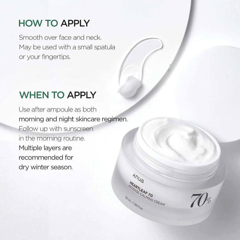 ANUA Heartleaf 70% Intense Calming Cream - 50ml