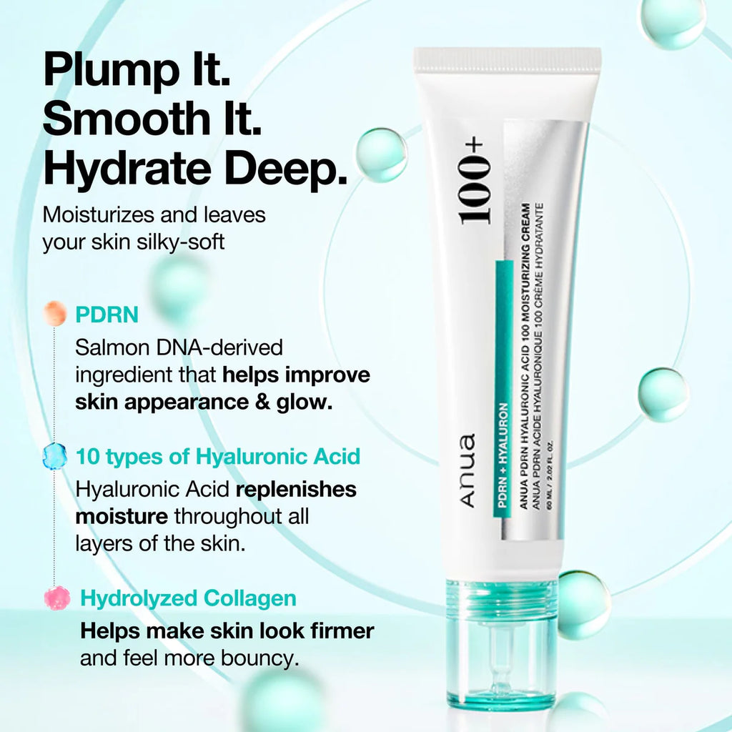 ANUA PDRN Hyaluronic Acid 100 Moisturising Cream - 60ml