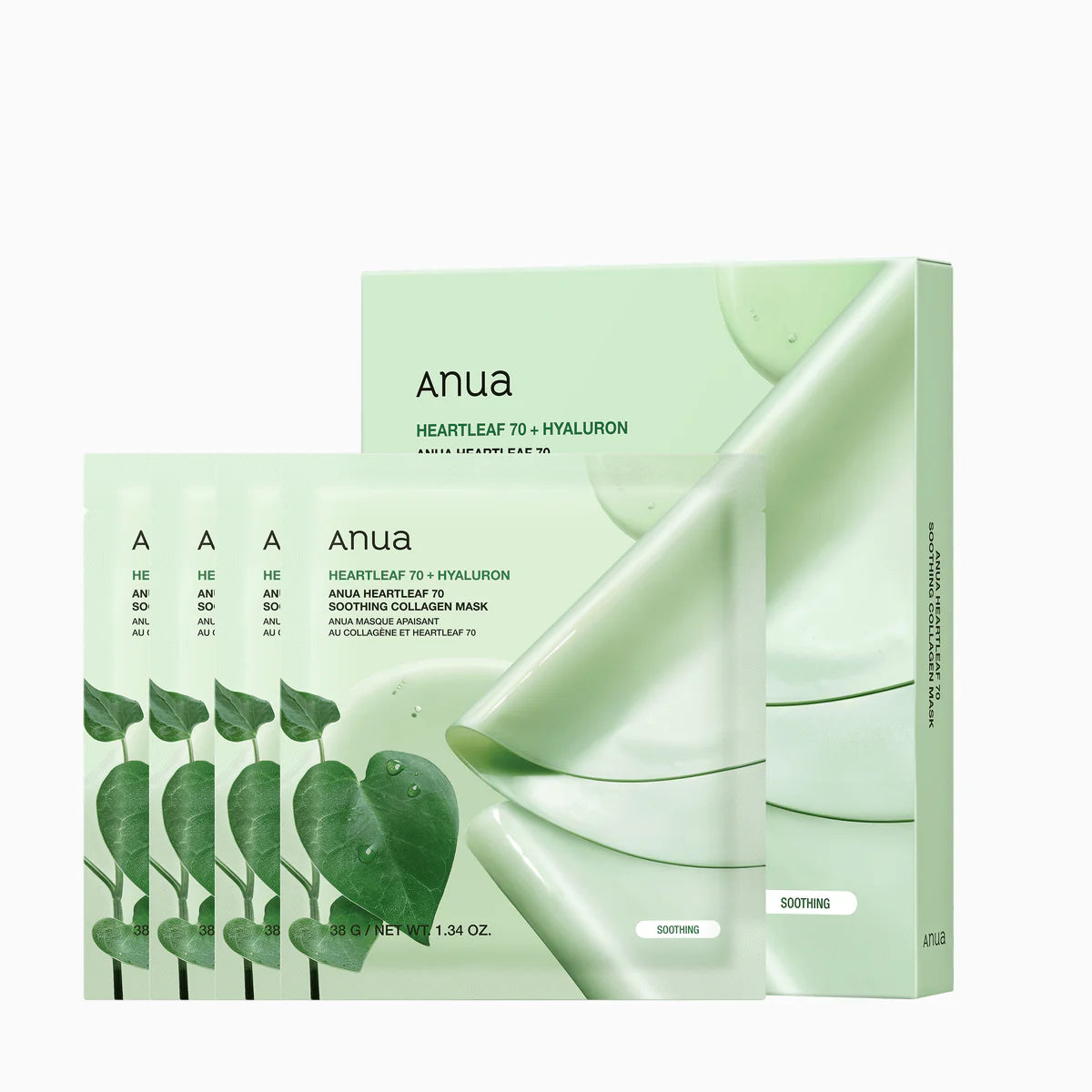 ANUA Heartleaf 70 Soothing Collagen Mask (4 Sheets) - 38g