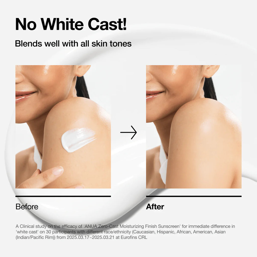 ANUA Zero-Cast Moisturising Finish Sunscreen - 50ml