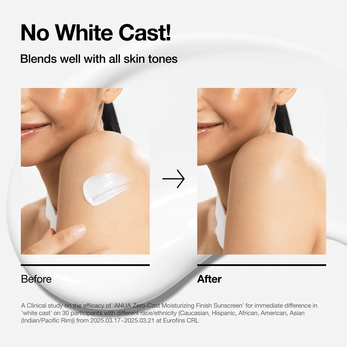 ANUA Zero-Cast Moisturising Finish Sunscreen - 50ml